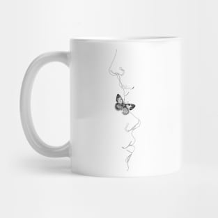 Minimalist Line art of love and butterfly Mug